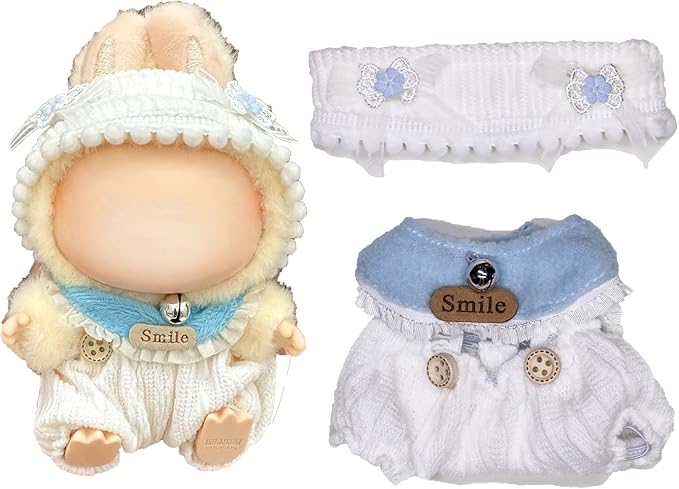 Clothes for 15/17cm Dolls(NO Doll) - Outfit for Labubu with Accessories Suit - Clothes Set for Dolls Dress Up