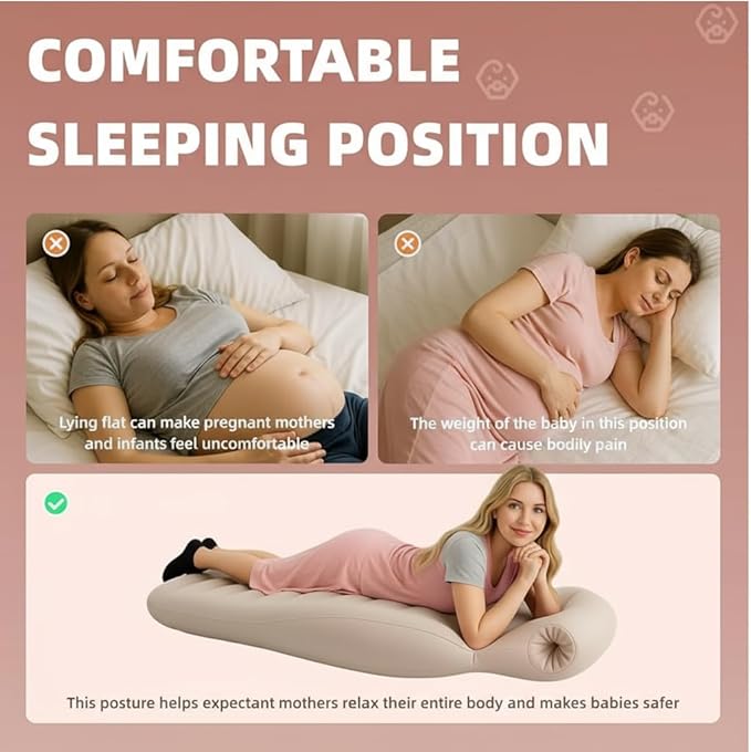 Inflatable Pregnancy Pillow - Full Body Maternity Airbed with Belly/Head Hole, Relieves Back Pain- Pregnancy Belly Pillow- Comfortable Support for Pregnant Women