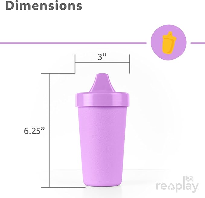 Re-Play Sippy Cups for Toddlers - 10 Oz. Reusable Spill Proof Cups for Kids, Dishwasher/Microwave Safe - Made in USA - Set of 3-3.13" x 6.25" - Princess