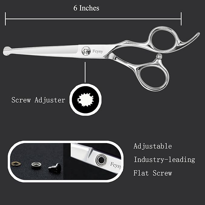 Safety Round Tip Hair Scissors for Kids, Fcysy 6 In Hair Cutting Shears for Children, Stainless Steel Barber Haircut Scissors for Toddlers, Boys & Girls – Safe Hair Trimming at Home