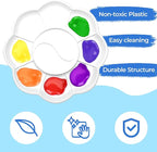 Nicpro Washable Paint for Kids, Kids Painting Set with 10 Paintbrushes, Palettes, Sponge, 6 Vibrant Colors 8.45oz, Non Toxic Washable Finger Paint for Toddlers Preschool Children Art Painting Supplies