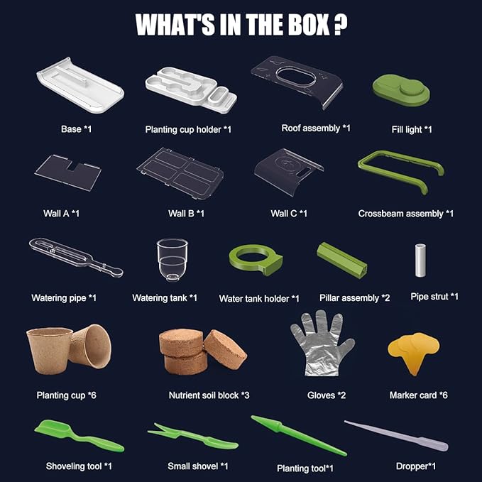 Kids Plant Growing Kit, Kids Gardening Greenhouse Growing Kit with Drip Irrigation and Grow Lights, Science STEM Toys Terrarium Kit for Boys Girls 3 4 5 6 7 8 Year Old,Kids Flower Growing Kit