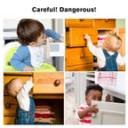 Baby Safety Locks - Child Proof Adjustable Latches for Cupboard Doors and Drawers Dresser Doors Closet Toilet Seat Oven Refrigerator Appliances,8 Pack Brown,Free 9 Extra Adhesive Pads