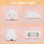 LOVERUIS Cute Night Light for Kids Cat Night-Light Baby Girl Squishy NightLight 1/3 Hour Timer Kitty Light Dimmable Nursery Lamp Colorful Nightlight Gift for Kid Toddler Kawaii Bedroom (Mimi)