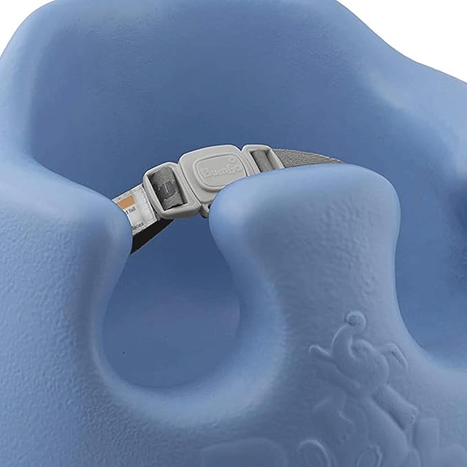 Bumbo Baby Infant Soft Foam Comfortable Support Wide Floor Seat with 3 Point Adjustable Harness for Ages 3 to 12 Months, Powder Blue