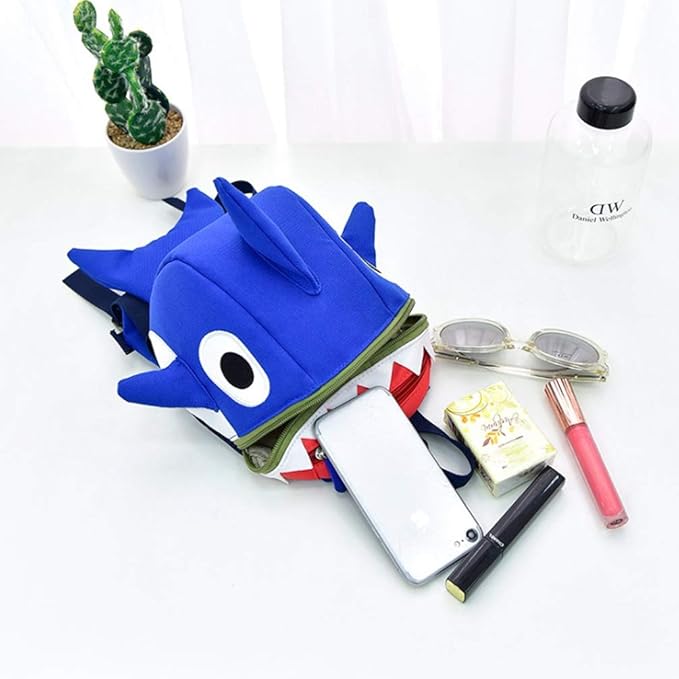 Safety Kids Leash Backpack with Harness Leash Shark for Toddlers Boys Girls-Blue