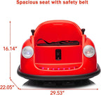 12V Bumper Car for Toddlers, Electric Toy Ride on Battery Car with Kids W/Parent Remote Control, 2-Speed, 360 Degree Spin, Music & LED Lights for Kids, Red