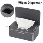 NOVWANG Wipes Dispenser, Baby Wipe Holder, Keeps Wipes Fresh, Refillable Wipe Container Baby Wipes Case for Bathroom Wipes Pouch Case (Deep Grey)