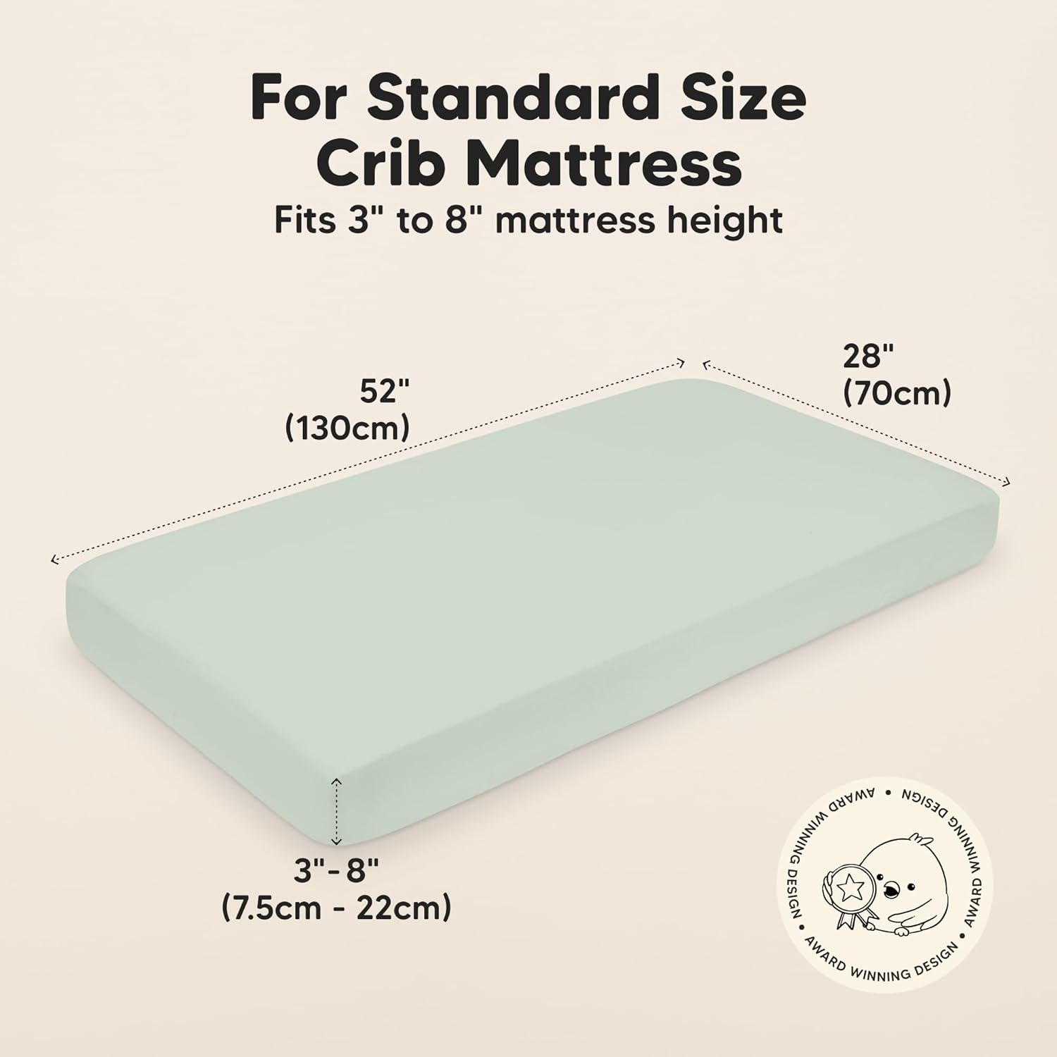 KeaBabies 2-Pack Baby Crib Sheets for Boys, Girls - 52x28 Viscose Derived from Bamboo Toddler Bed Sheets Neutral, Fitted Crib Mattress Cover for Standard Baby Bedding, Soft & Cozy (Sage)