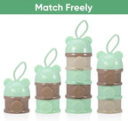 IMIKEYA Stackable Formula Dispenser - 4-Layer Milk Powder Container for Travel Light Green