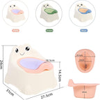 Potty Training Toilet Seat for Toddlers, Portable Travel Potty with Removable Bowl, Splash Guard, Frog Expression Sticker, Kids Potty for Boys Girls Ages 1-3(Pink)