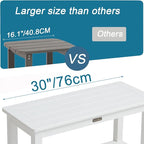 30'' Heavy Duty Shower Bench for Inside Shower, White Poly Bath Stool for Shaving Legs, Waterproof Spa Bath Chair Seat with Adjustable Feet, Non-Slip, Weight Capacity 700LBS (30 x 13 Inches)