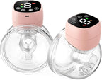 Hands Free Breast Pump, Wearable Breastfeeding Pump 3 Modes & 9 Levels, Double Electric Portable Pump Low Noise with Long Battery Life 2 Pack Pink