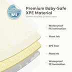 Extra Large Foldable Play Mat, Reversible Baby Play Mat with Edge Reinforcement, Non-Toxic & Waterproof Baby for Floor, Foam Playmat with Travel Bag, Rainbow, Cloud & Moon, 71"x59"