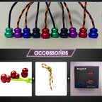 Begleri Fidget Beads, Aluminum Alloy- Practicing EDC Knuckle Finger Skill, Stress Relief Toy for Adult Relieve Anxiety Worry/with Replaceable Rope (Red)