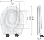 R&T Round Toilet Seat with Built in Potty Training Seat, Slow Close Toddler Seat Fits both Adult and Child, Easy To Install & Clean