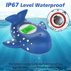 Baby Bath Thermometer, Infant Digital Water Thermometer Safety with 3 Color Backlit and Temperature Warning, Room Thermometers Floating Toy for Infant, Toddler, Bathtub, Swimming Pool (Navy Blue)