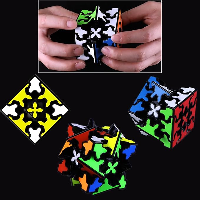 Gear Cube 3x3 with Three-Dimensional Gear Structure Magic Cube 3x3x3 Puzzles Toys (60mm) Brain Teaser Puzzle Game Toy for Children and Adults (Style B)