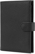 RFID Slim Passport Holder for Man & Women, Compact Leather Passport Wallet with Card Holders SIM Slots, Zippered Coins Pocket and Cash Holder Travel Passport Cover Case, Black
