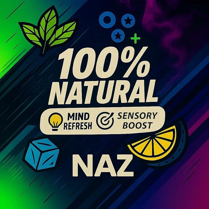 Naz Menthol Herbal Nasal Stick - Spearmint, Camphor, Eucalyptus Extracts w/Vapor Electric Nasal Inhaler for Aromatherapy, ICY Refreshing & Focus Diffuser Pen - 3Pak
