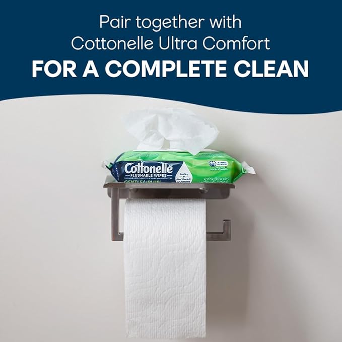Cottonelle GentlePlus Flushable Wet Wipes with Aloe & Vitamin E, 1 Refill Pack, 168 Wipes Per Pack, Packaging May Vary