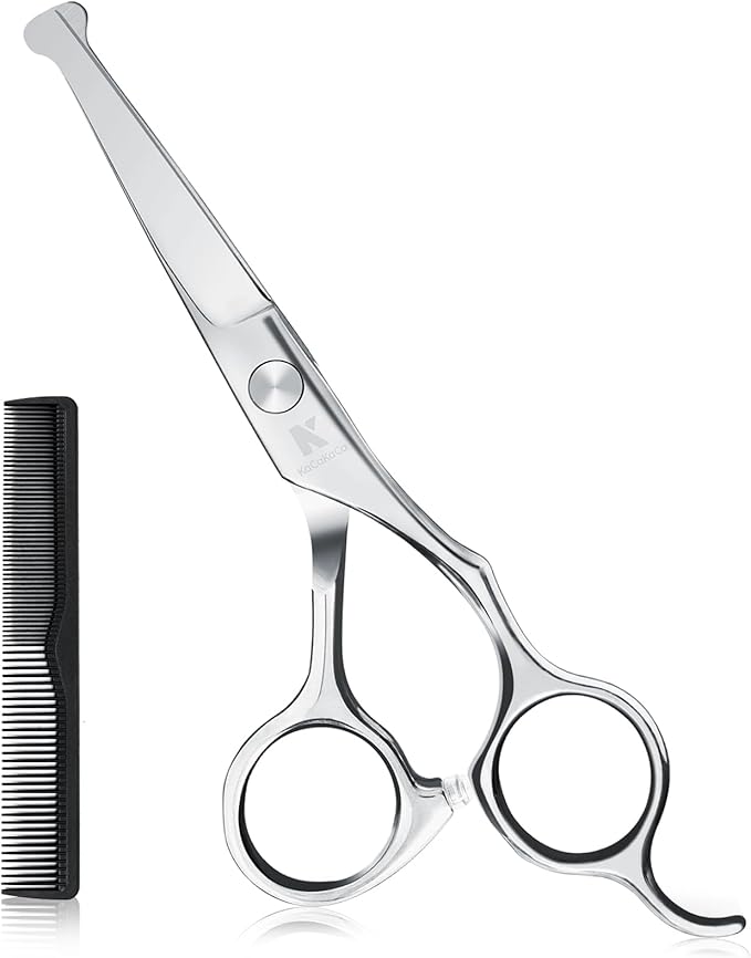 6.1 inch Kids Hair Cutting Scissors Safety Rounded Tips Haircut Scissors, K KaCaKaCa Professional Safe Hair Cutting Shears for Baby, Toddler, Children, Women and Men, Barber, Salon and Home Use