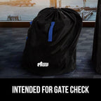 GORILLA GRIP Car Seat Travel Bag for Airplane Gate Check, Easy Carry Padded Backpack Bags Cover Carseats, Infant Baby Carriers and Toddler Booster Seats for Airport, Child Air Travels Essential, Blue