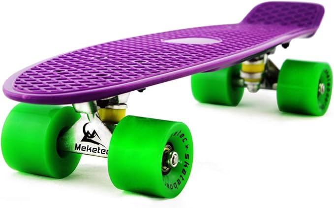 Skateboards Complete 22 Inch Mini Cruiser Retro Skateboard for Kids Boys Youths Beginners