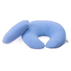 Dr. Mama's Organics Nursing Pillow with Lumbar Support - Ergonomic Design Helps Relieve Back Pain and Arm Fatigue - for Bottle and Breastfeeding - Removable Organic Cotton Cover - (Blue)