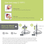 GROSMIMI Spill Proof no Spill Magic Sippy Cup with Straw with Handle for Baby and Toddlers, Customizable, PPSU, BPA Free 6 oz (Sky blue)