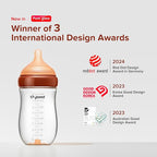 Thyseed Glass Natural Anti-Colic Baby Bottles | Newborn Breast Like Nursing Bottle for Breastfed Babies with Nipple(3-7 Months),8oz,1pack