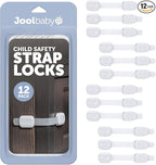 Child Safety Strap Locks (12 Pack) Baby Proof Cabinets, Drawers, Fridge, Toilet & Trash Cans – 3M Adhesive Childproof Locks – Jool Baby