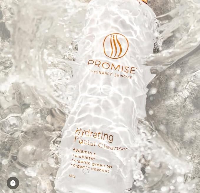Promise Hydrating Face Wash, Pregnancy Skin Care, Gentle, Vitamin C and Probiotics, Green Tea, Non-Toxic, Vegan, 4oz Pump