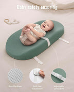 Blissful Diary Muslin Baby Changing Pad with Waterproof Lining Foam, Diaper Changing Table Pad with Cover for Dressers (Roman Green, Avocado)