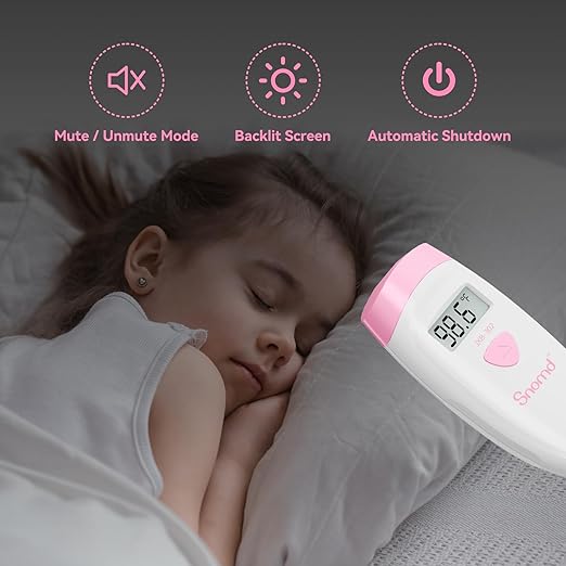 Non-Touch Forehead Thermometer, Digital Infrared Thermometer 2 in 1 for Adult and Kids Baby Thermometer with Fever Alarm