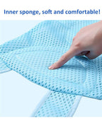 Breathable Mesh Newborn Baby Bath Mat Floating Foam Baby Tub Pillow Adjustable Non-Slip Bath Seat Pad Bath Cushion for Bathtub for 0-18 Months (Style 2-Blue(mesh)) (Blue)