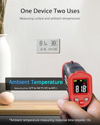 Wintact Infrared Temperature Thermometer Gun, Digital Non-Contact Laser Temp Gun Measuring Surface & Ambient Temperature for Kitchen Cooking Food Pizza Oven Grill Meat -58℉ to 1112℉