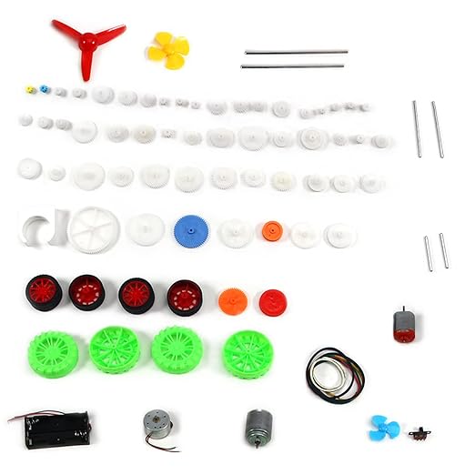 Fielect 69Pcs Plastic Gear Kit DC Motor Gears Kit DIY Gear Assortment Accessories Set for Motor Robot Various Gear Axle Belt Bushings
