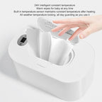 Portable Wipes Warmer with Night Light, Temperature Control, Moisturizing and Heat Preservation, USB Powered, Multifunctional Wipes Holder Dispenser for Baby, Wet Wipes, Tissues
