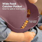 KeaBabies 2-Pack Silicone Baby Bibs for Eating - Sturdy Food-Grade Silicone Bibs for Babies Girl, Boy, Large Food Catcher, Clean & Put On Easily, Waterproof Toddler Feeding Essentials (Rocky)