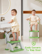 Potty Training Seat, Toddler Toilet Seat With Steps, 2 In 1 Toddler Potty Training Toilet With Splash Guard, Anti-Slip Step Stool Soft Mat, Adjust High Potty Seats For Toddlers Kids Boys Girls