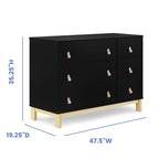GAP babyGap Legacy 6 Drawer Dresser with Leather Pulls and Interlocking Drawers - Greenguard Gold Certified, Ebony/Natural