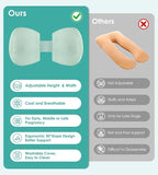 Pregnancy Pillow Cooling for Sleeping, Detachable and Adjustable Double-Sided Support Maternity Pillow Skin-Friendly for Pregnant Women Back, HIPS, Legs(30°Slope Design Verified by Expectant Mothers)