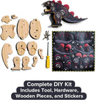 Little Jupiter DIY Wooden Kit with Stickers - Japanese Monster for 7-12 Yrs - Woodworking Kits - Wood Crafts - Building Kit - Wooden Crafts (Monster Type 1)