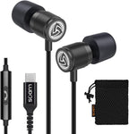 LUDOS Ultra USB C Headphones for iPhone 16 15 Pro Max Plus iPad Pro, 5 Years Warranty, Magnetic USB-C Earbuds for Samsung Galaxy S24 S23 Ultra S22 S21 FE S20 A55 A54 A53, USB Type C Earphones - Black