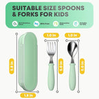 Toddler Utensils, Kids Stainless Steel Silverware Set, Toddler Forks and Spoons, Baby Utensils Set with Storage Box for Self Feeding Safe, Dishwasher Safe (2 Set with Case)
