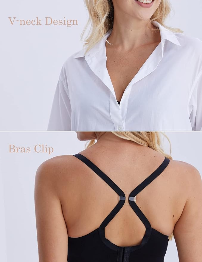 HOFISH Maternity Nursing Bras for Breastfeeding, 3 Pack Pregnancy Deep V Neck Wireless Bra with Extenders & Clips