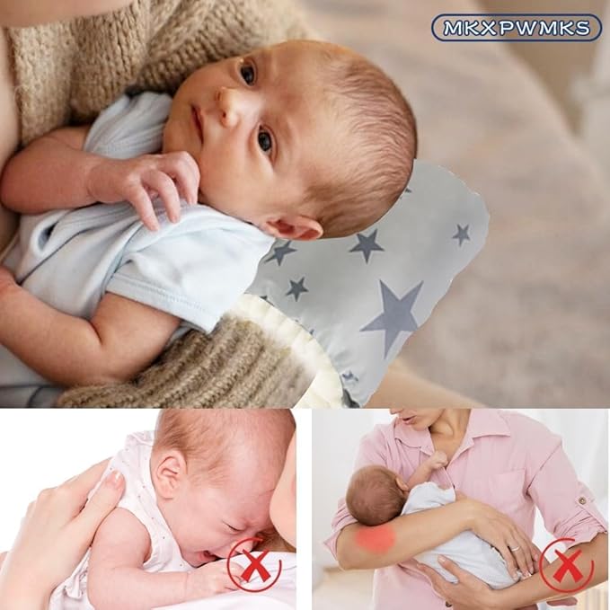 Cozy Cradle Pillow, Cozy Cradle Arm Pillow, Baby Nursing Pillow Head Support Pillow for Breastfeeding Bottle Feeding (Gray Pinstripes)