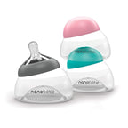 Nanobebe Breastmilk Bottle, Breastfeeding Newborn Breast Like, Anti Colic, Perfect Latch, Preserves Breast Milk nutrients, Twin-Pack Pink