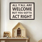 Welcome Sign Funny Welcome Banner, Trendy Retro Wall Hanging, Wall Decor, Banner Flag, Wall Flag Classroom Playroom Home Entryway Living Room Office Decor, Banner for Room, Black and White
